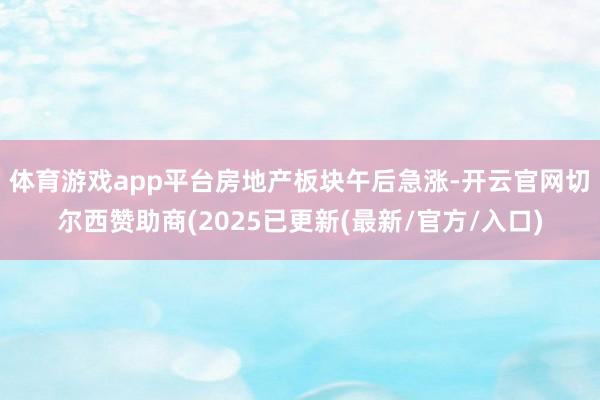 体育游戏app平台 房地产板块午后急涨-开云官网切尔西赞助商(2025已更新(最新/官方/入口)