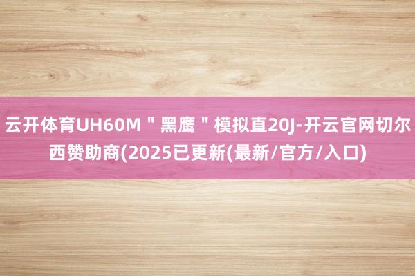 云开体育UH60M＂黑鹰＂模拟直20J-开云官网切尔西赞助商(2025已更新(最新/官方/入口)