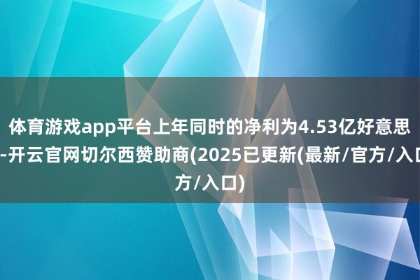 体育游戏app平台上年同时的净利为4.53亿好意思元-开云官网切尔西赞助商(2025已更新(最新/官方/入口)