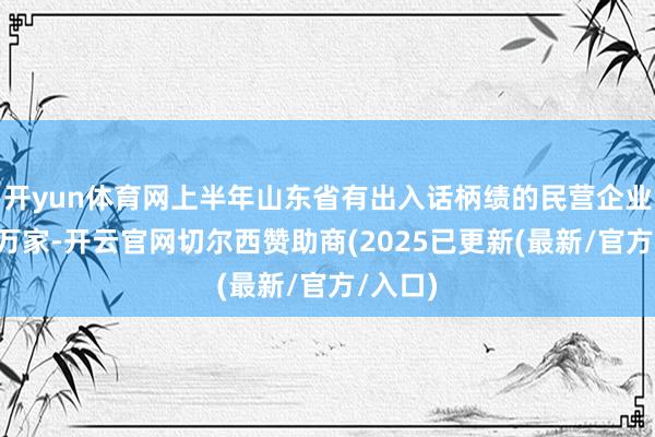 开yun体育网上半年山东省有出入话柄绩的民营企业冲破6万家-开云官网切尔西赞助商(2025已更新(最新/官方/入口)