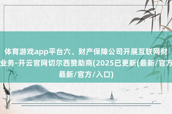 体育游戏app平台 六、财产保障公司开展互联网财产保障业务-开云官网切尔西赞助商(2025已更新(最新/官方/入口)
