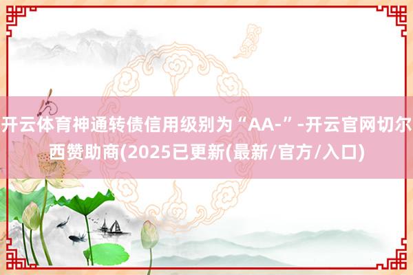 开云体育神通转债信用级别为“AA-”-开云官网切尔西赞助商(2025已更新(最新/官方/入口)